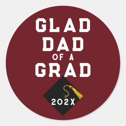 Sticker Rond Graduation Fier Papa (Devant)