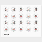 Sticker Rond Graduation Floral Monogramme Adresse de retour Lab (Feuille)