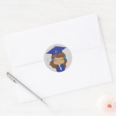 Sticker Rond Graduation Girl in Blue (Enveloppe)