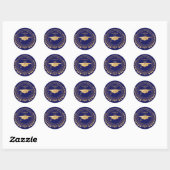 Sticker Rond Graduation Gold Blue Elegant Classe de (Feuille)