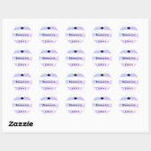 Sticker Rond Graduation Grad Casquette d'aquarelle violet rayé  (Feuille)