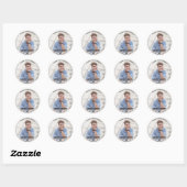 Sticker Rond Graduation Merci photo Classe de 20XX Custom (Feuille)