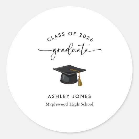 Sticker Rond Graduation minimale moderne (Devant)