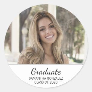 Sticker Rond Graduation minimaliste photo moderne
