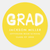 Sticker Rond Graduation moderne de peinture au Spray Jaune (Devant)