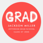 Sticker Rond Graduation moderne de peinture au Spray rouge (Devant)