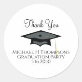 Sticker Rond Graduation Moderne Élégante Typographie Script (Devant)