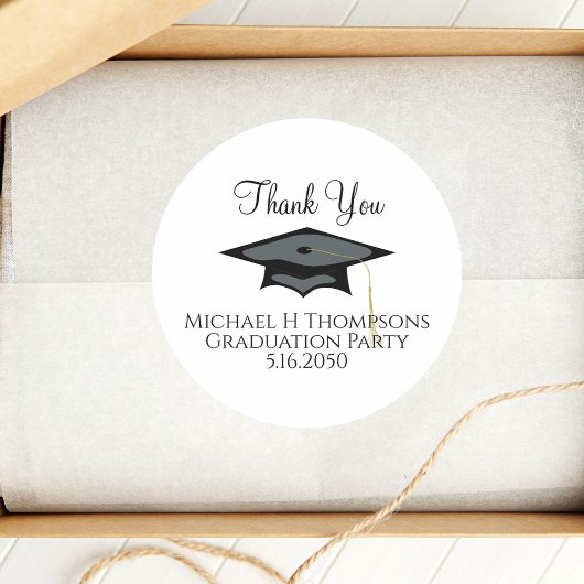 Sticker Rond Graduation Moderne Élégante Typographie Script