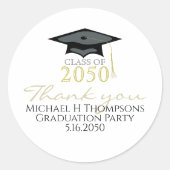 Sticker Rond Graduation Moderne Élégante Typographie Script (Devant)