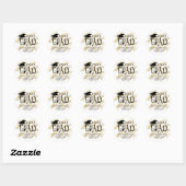 Sticker Rond Graduation Moderne GRATS GRAD Adresse de retour (Feuille)