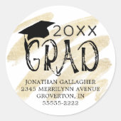 Sticker Rond Graduation Moderne GRATS GRAD Adresse de retour (Devant)