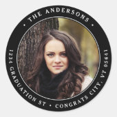 Sticker Rond Graduation moderne Photo Round Retour Adresse (Devant)