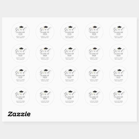 Sticker Rond graduation noire simple (Feuille)