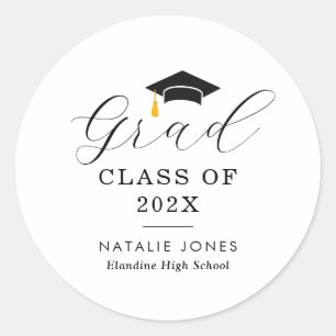 Sticker Rond graduation noire simple
