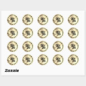 Sticker Rond Graduation Party Class Of Congrats Grad Gold (Feuille)