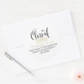Sticker Rond Graduation Party Elegant Gold Black Modern Script (Enveloppe)