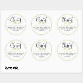 Sticker Rond Graduation Party Elegant Gold Modern Script (Feuille)