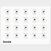 Sticker Rond Graduation Party Merci Favor Classe de 2025 (Feuille)