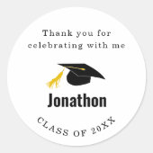 Sticker Rond Graduation Party Merci Favor Classe de 2025 (Devant)