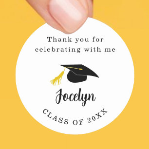 Sticker Rond Graduation Party Merci Favor Classe de 2025