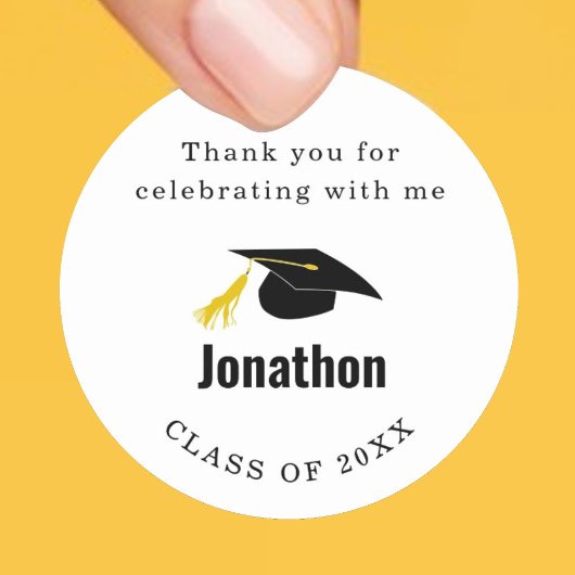Sticker Rond Graduation Party Merci Favor Classe de 2025