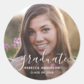 Sticker Rond Graduation Photo Moderne (Devant)