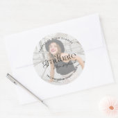 Sticker Rond Graduation photo moderne et minimale Classic Round (Enveloppe)