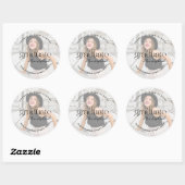 Sticker Rond Graduation photo moderne et minimale Classic Round (Feuille)