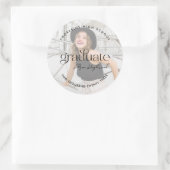 Sticker Rond Graduation photo moderne et minimale Classic Round (Sac)