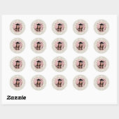 Sticker Rond Graduation photo Parties scintillant moderne (Feuille)