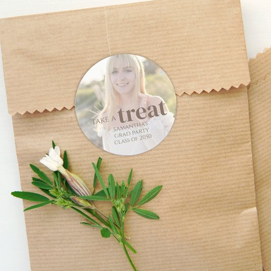 Sticker Rond Graduation Photo Party Treat Custom