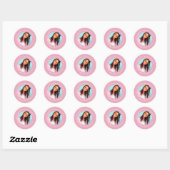 Sticker Rond Graduation rose moderne et rétro (Feuille)
