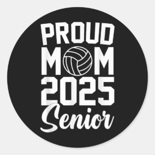 Sticker Rond Graduation secondaire 2025 Volleyball Maman Lycée
