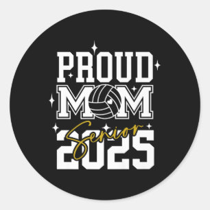Sticker Rond Graduation secondaire 2025 Volleyball Maman Lycée