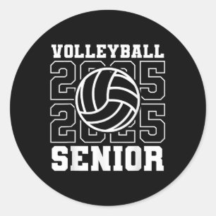Sticker Rond Graduation secondaire 2025 Volleyball Maman Lycée