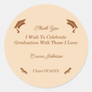 Sticker Rond Graduation Simple Brown Et Beige Customisée