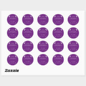 Sticker Rond Graduation Simple, Violet Et Blanc Customisé (Feuille)