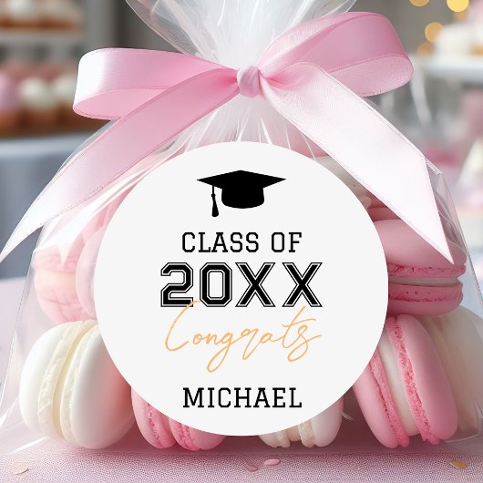 Sticker Rond Graduation Sur Mesure Grad Party Classe De 2025 Se