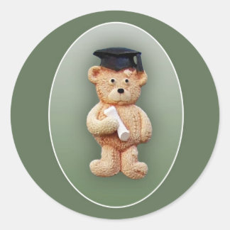 Sticker Rond Graduation Teddy Bear