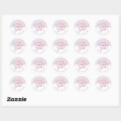 Sticker Rond Graduation Treat Pastel Pink Dripping (Feuille)