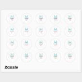 Sticker Rond Gradué ajouter nom monogramme vert rose simple min (Feuille)