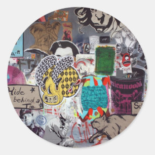 Sticker Rond Graffiti, Berlin, Allemagne