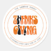 Sticker Rond Graffiti blanc moderne Thanksgiving automne automn (Devant)