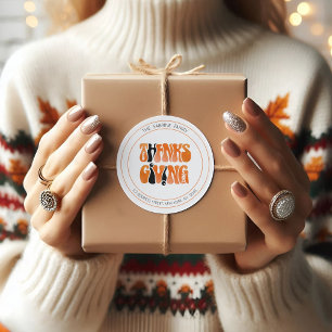 Sticker Rond Graffiti blanc moderne Thanksgiving automne automn