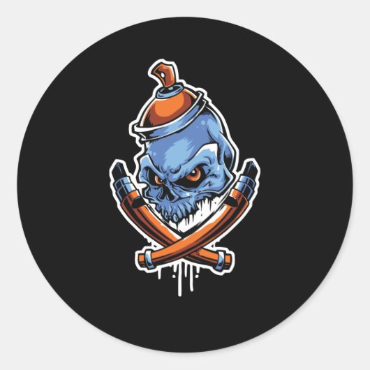 Sticker Rond Graffiti Bones (Devant)