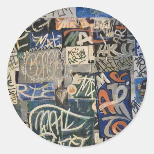 Sticker Rond Graffiti coloré (Devant)