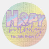 Sticker Rond Graffiti cool Pastel Sur Carrelage De Mosaïque Joy (Devant)