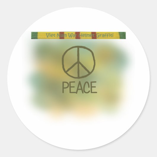 Sticker Rond Graffiti de casque de guerre du Vietnam (Devant)