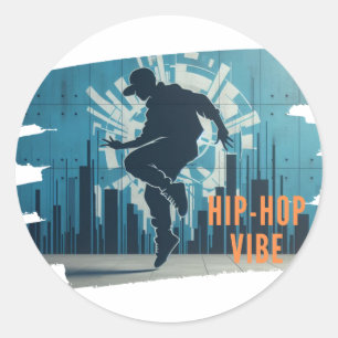 Sticker Rond Graffiti de danseur de hip-hop