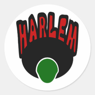 Sticker Rond Graffiti de Harlem avec le visage et le grand